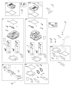 Cylinder Head Group Diagram and Parts List for 540477-0127-G1 400000 - 699999 Briggs and Stratton Engine